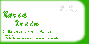 maria krein business card